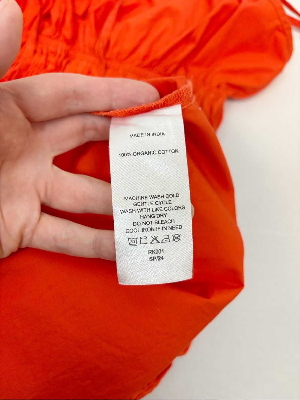 Quince 100% Organic Cotton Keyhole Midi Dress Vermilion Red Size M - Picture 10 of 14